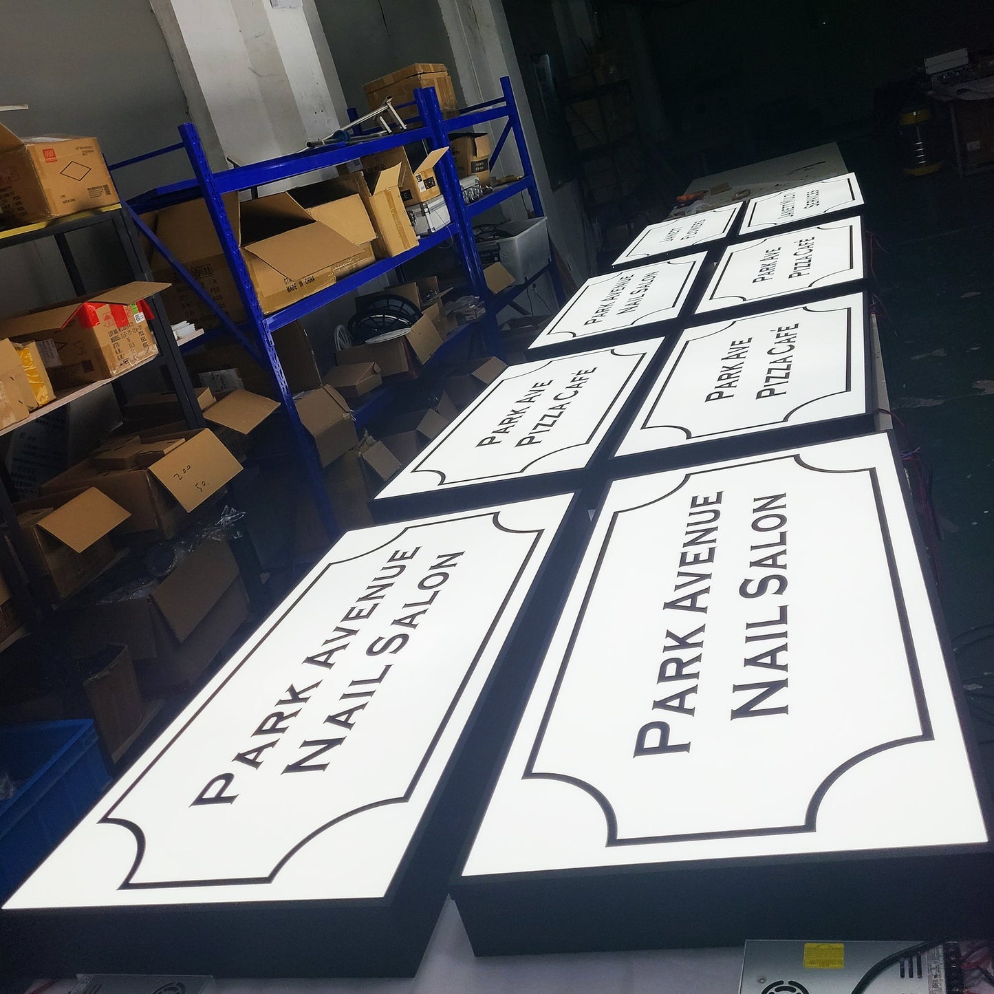 Shop front exterior waterproof face illuminated wall mounted led light box sign advertising acrylic light up sign