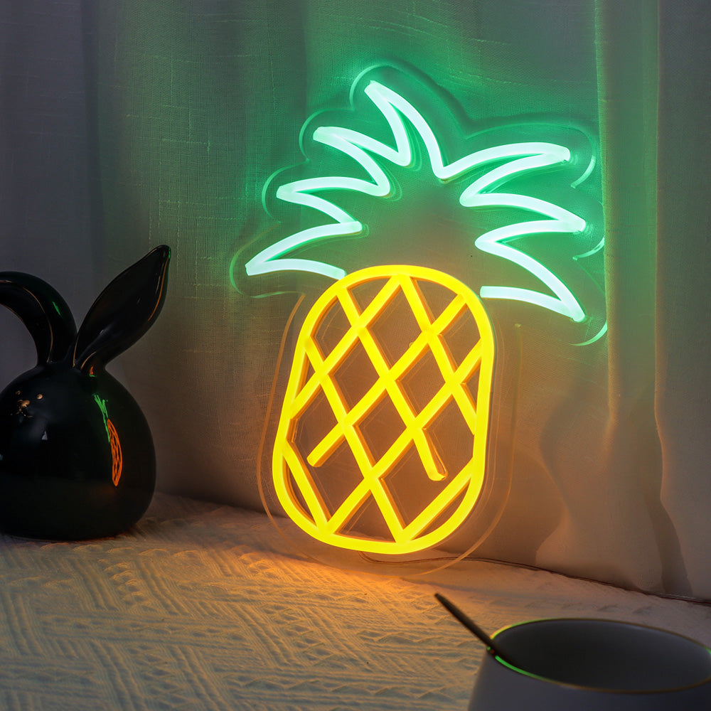 fresh pineapple neon sign, wall mounted pineapple led neon sign