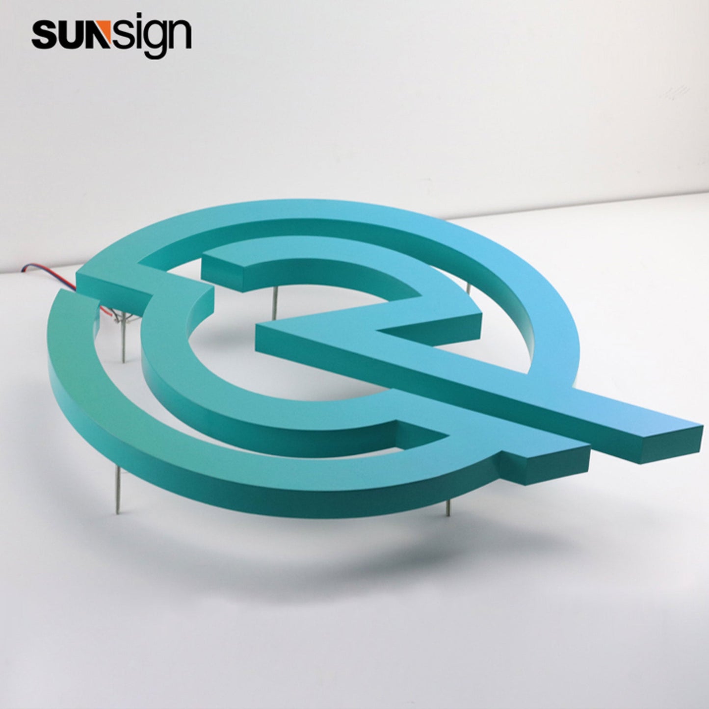 Manufacturer wholesale custom business office indoor letter wall hanging 3d gold color led reverse lit acrylic letters signs