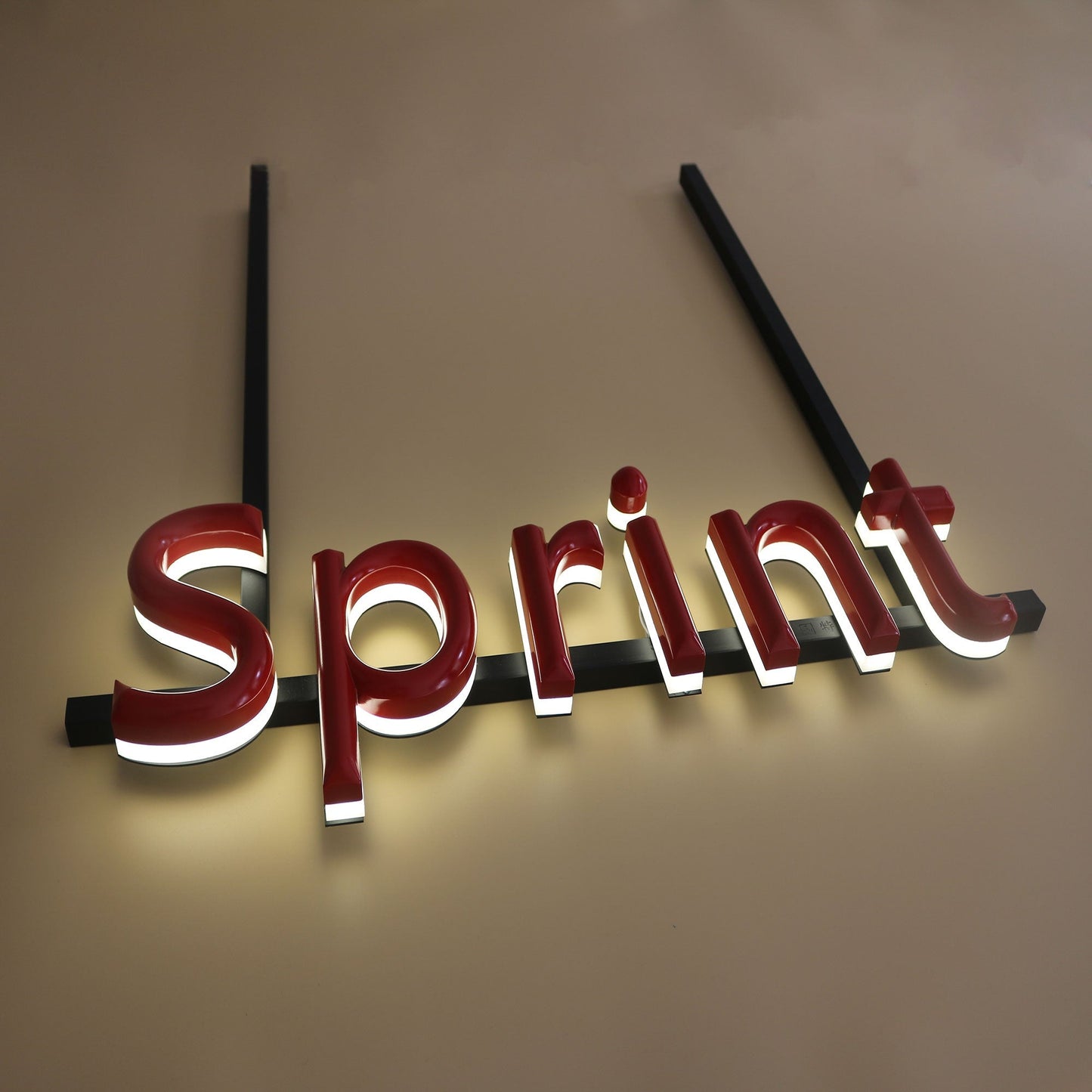 Custom hanging shopfront acrylic small mini led letters acrylic light solid letters signage company logo backlit sign