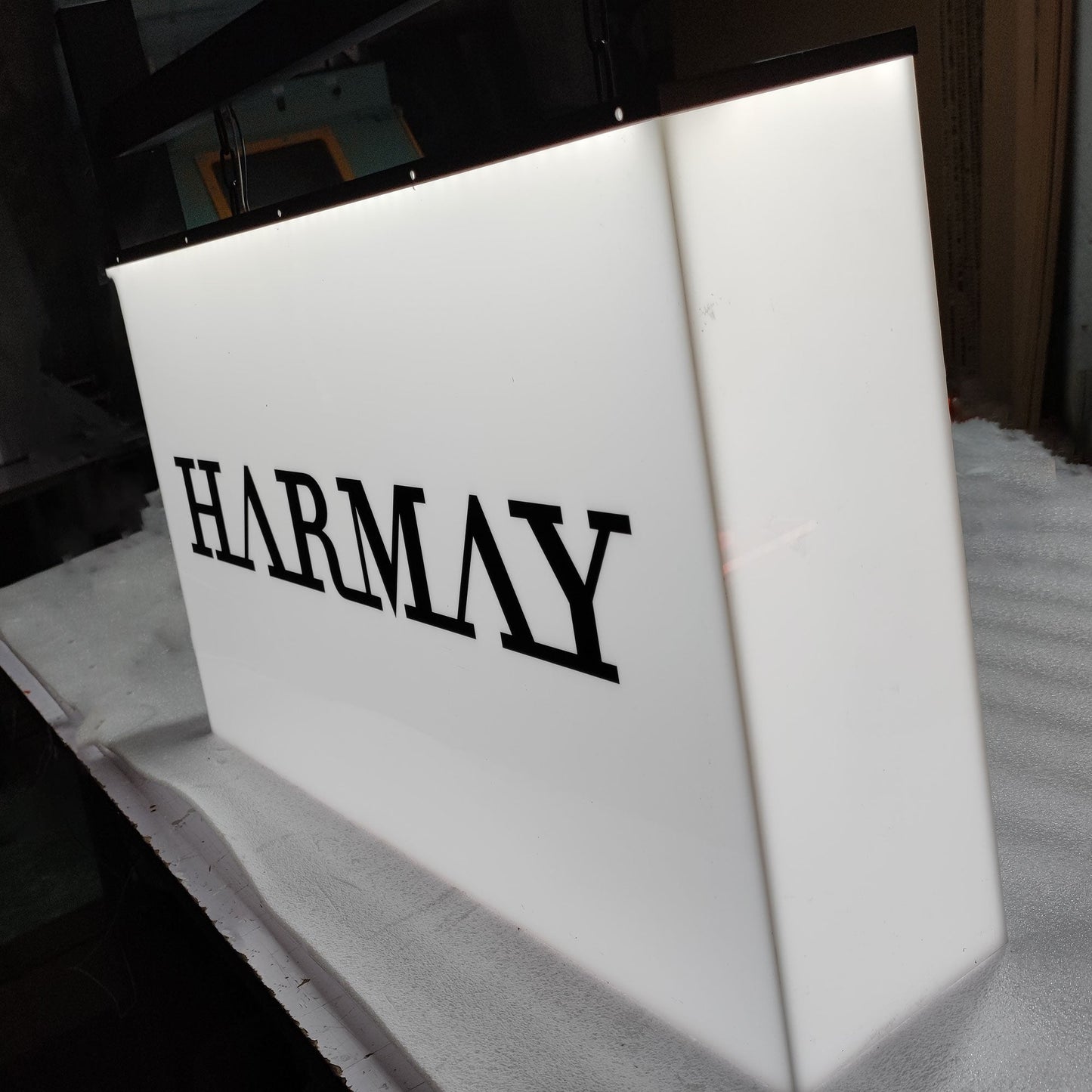 DIY Full Lit Steel Hanging Light Box Interior Rectangle Illuminated Led Acrylic Shop Signboard