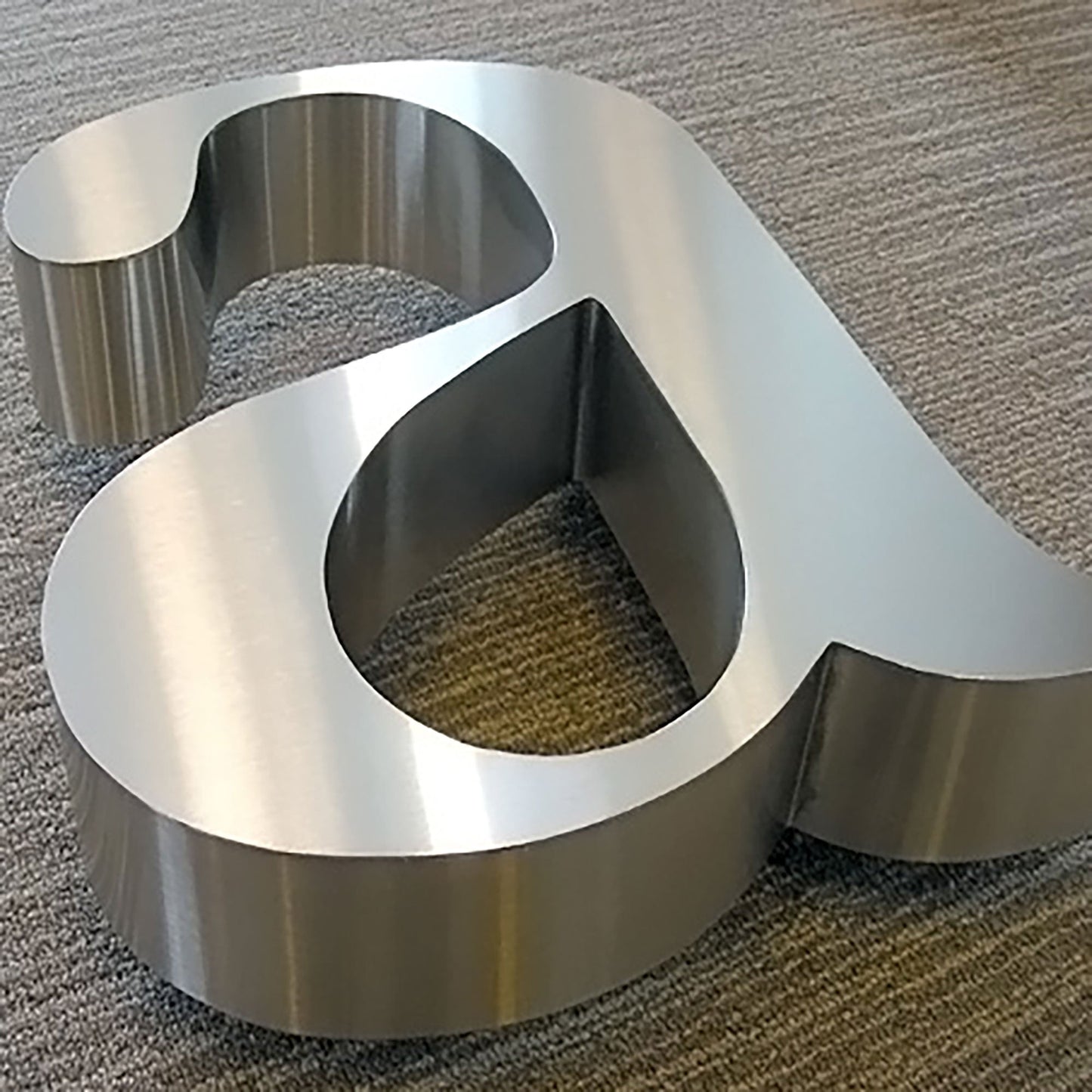 Copper Brushed Stainless Steel Channel Letter Business Word Signs Non Illuminated Office 3D Letters
