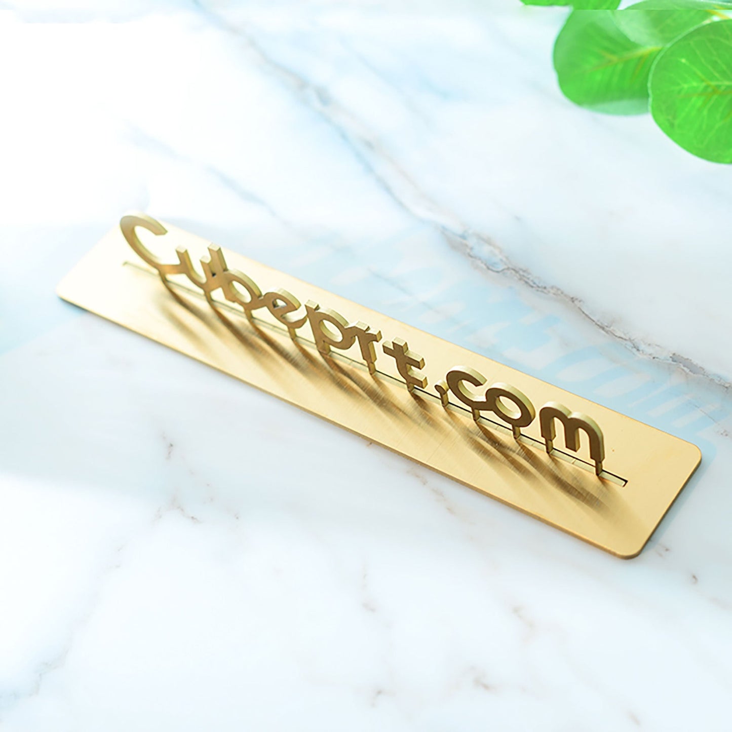 Free standing solid gold metal letters stainless steel company reception sign house numbers