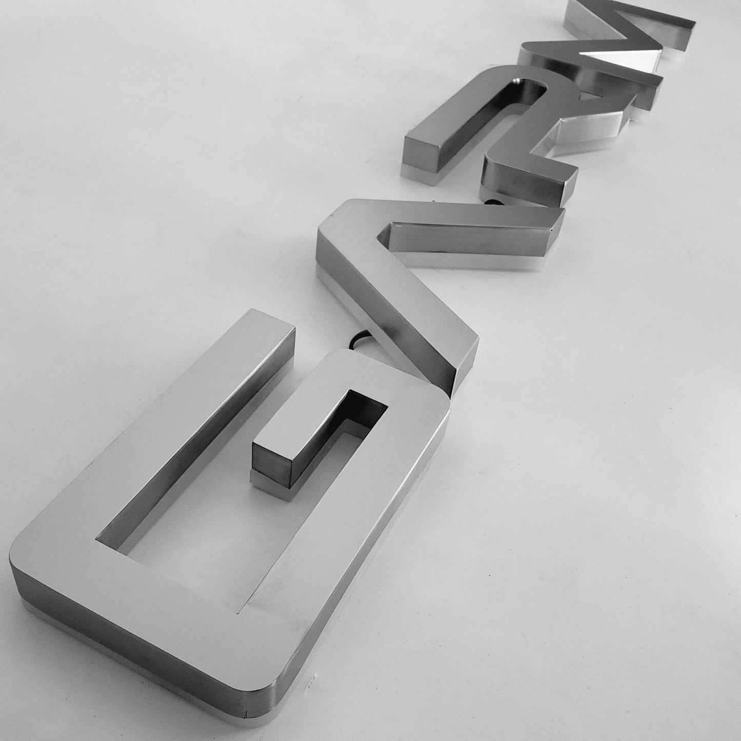 Custom Led CNC Cutting Stainless Steel Silver Color Backlit Letter Sign 3D Reverse Lit Decorative Metal Alphabet