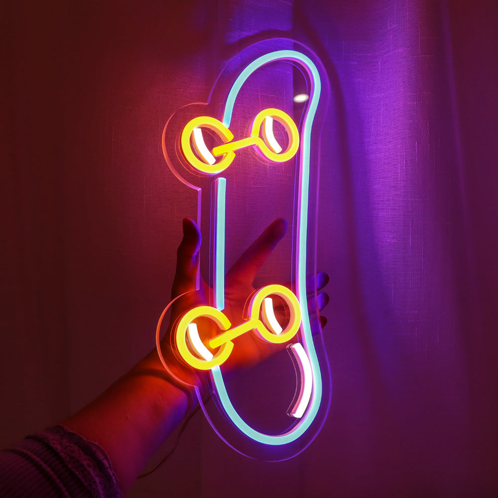 skating board led neon sign, led neon board for kids,good gift for Children