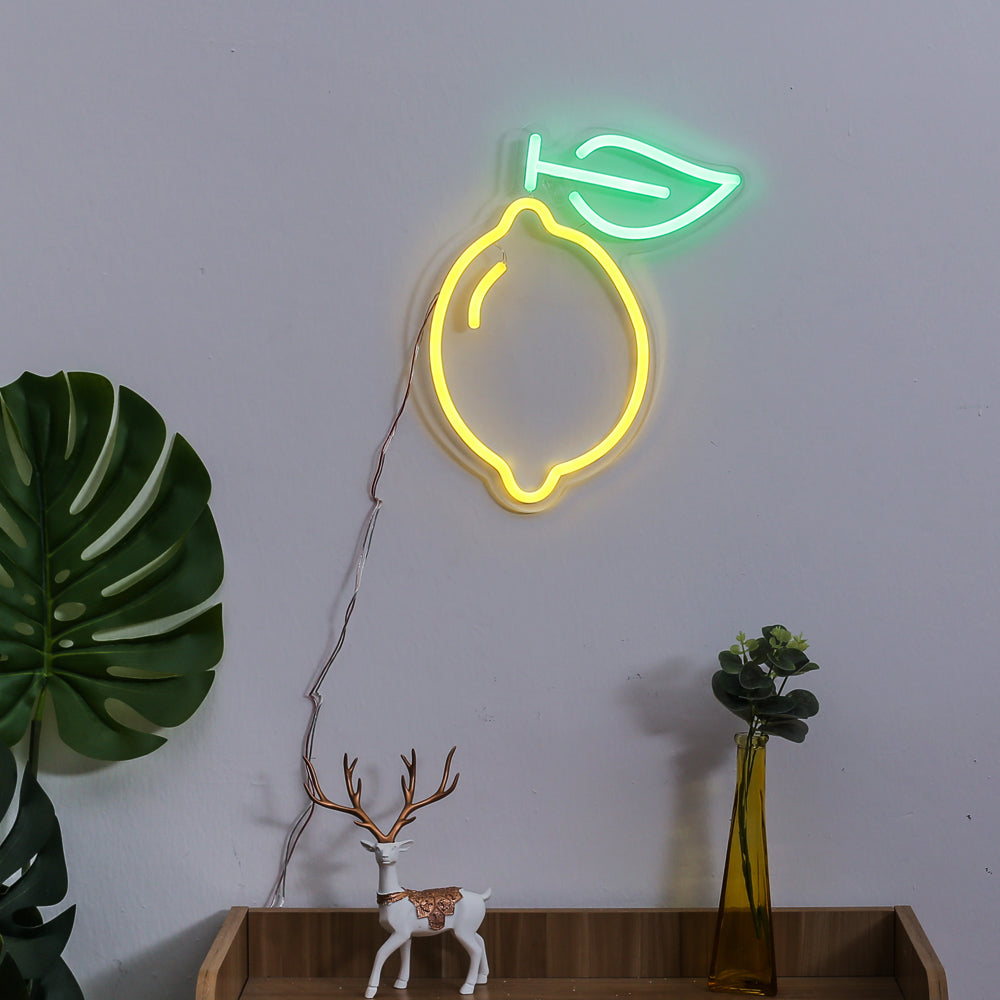 "Lemon" neon sign, led neon sign board,flex neon sign for fruit shop