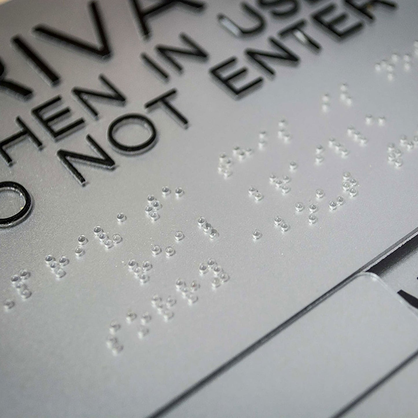 Indoor mall wayfinding stainless steel warning sign wall mounted braille sign silver metal plaque