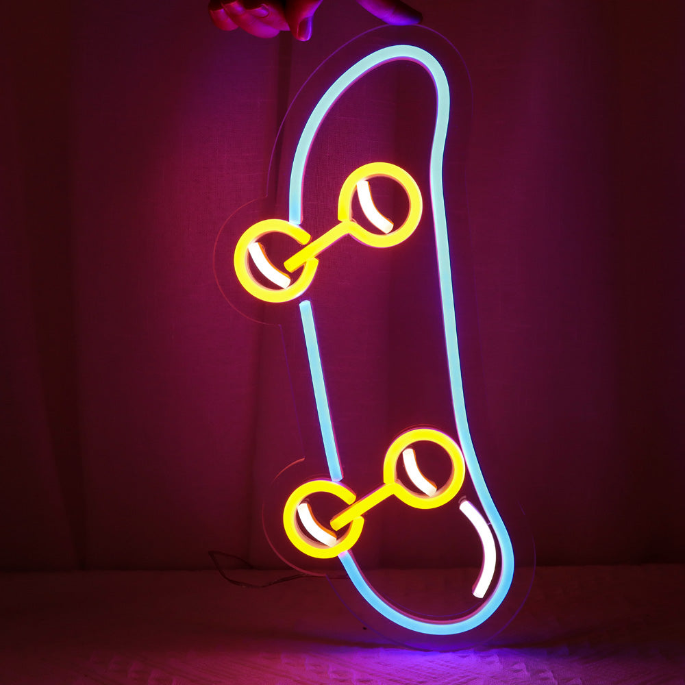 skating board led neon sign, led neon board for kids,good gift for Children