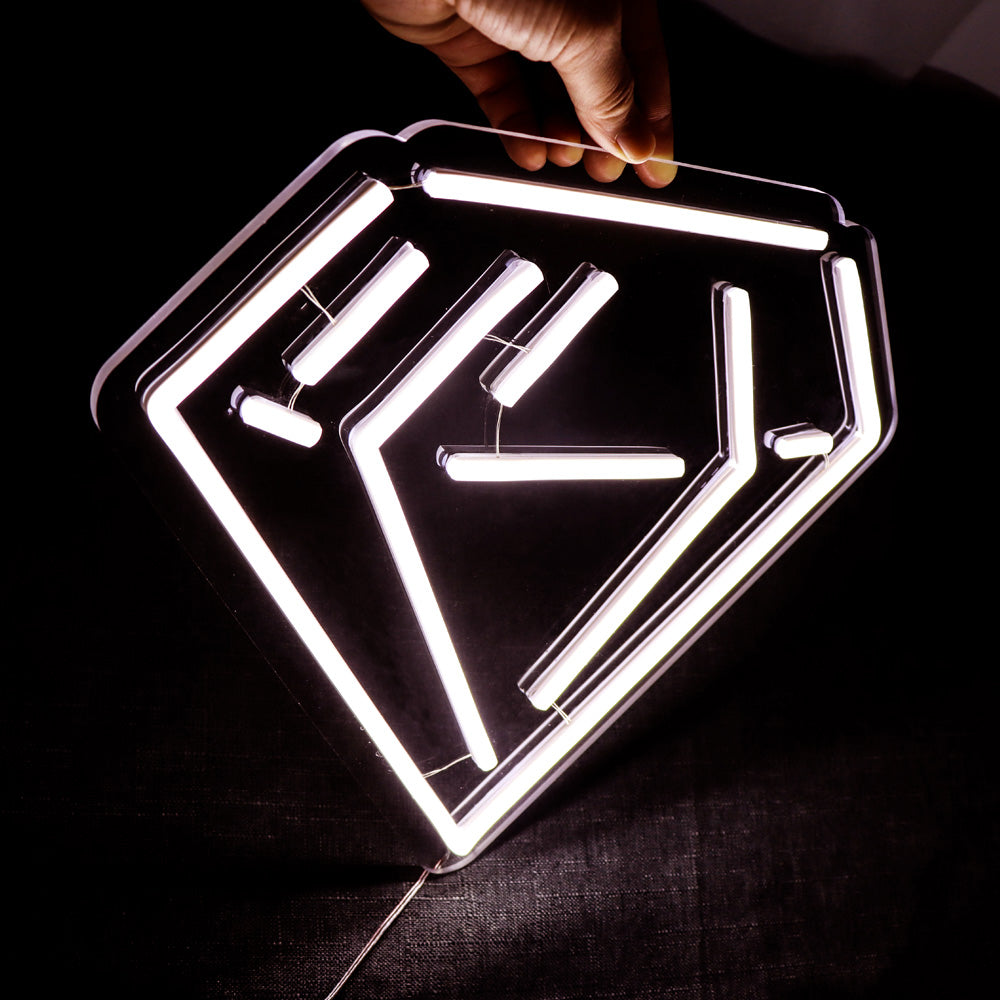 Diamand led neon sign with acrylic backboard, led neon sign for shop decoration