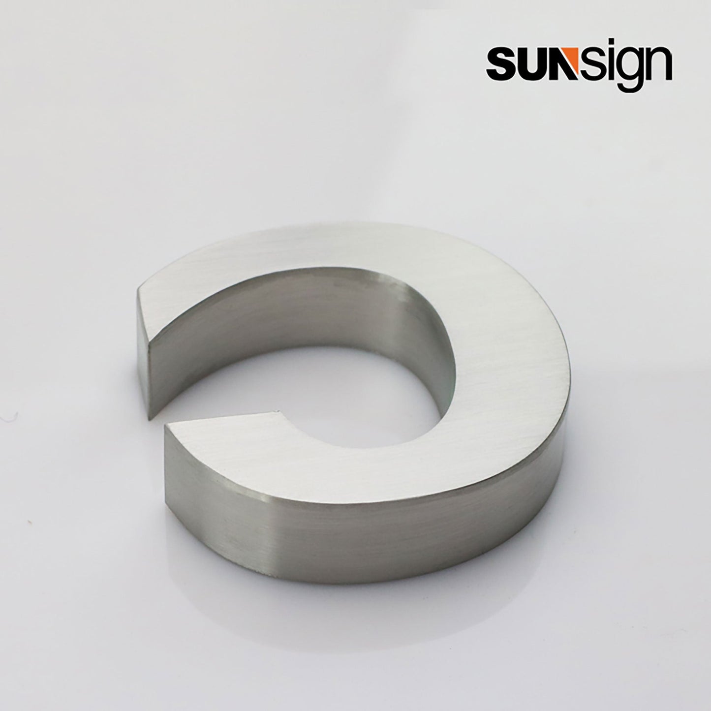 Company sign silver brushed finish aluminium 3D channel letters for wall indoor business decor