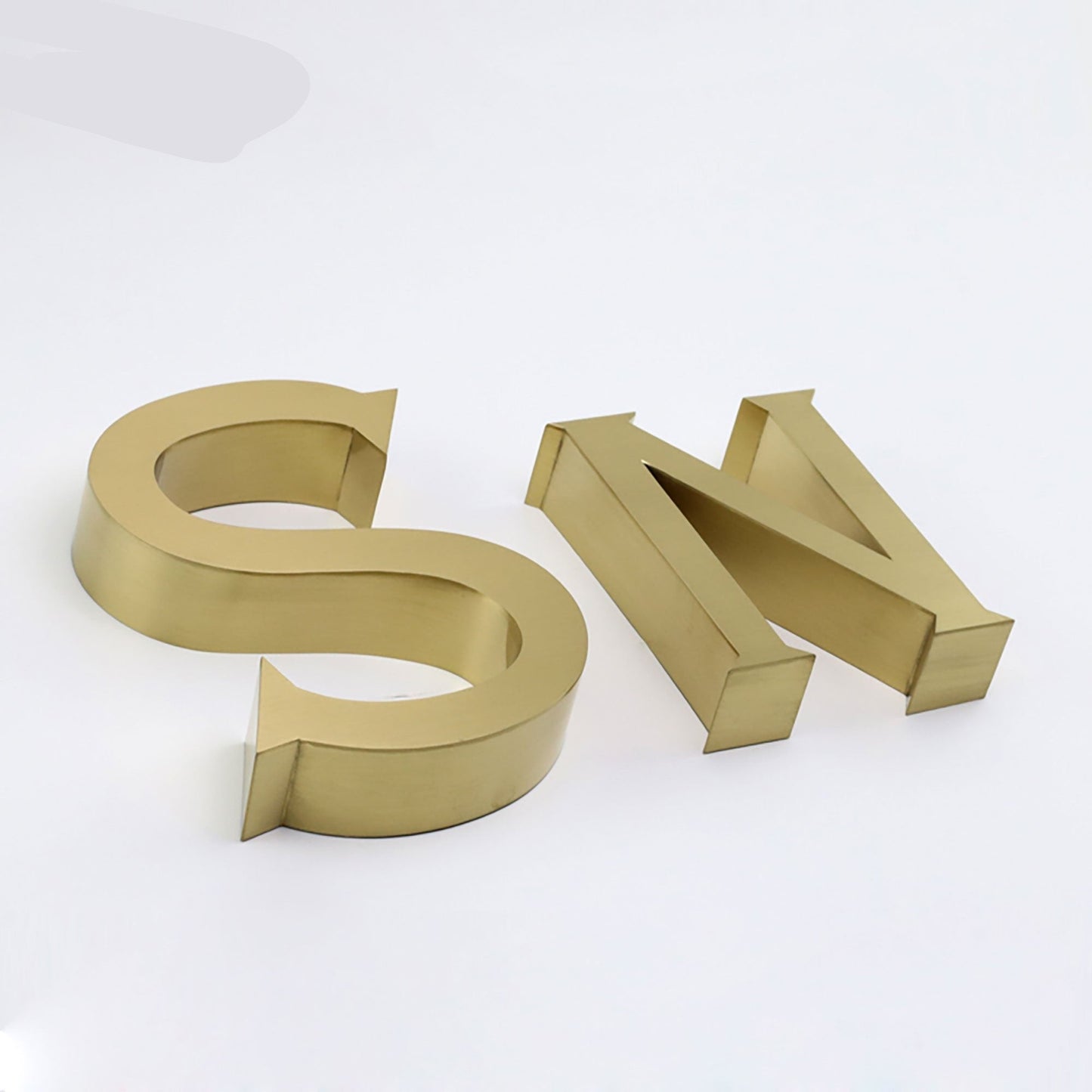 3D Metal Logo Gold Coated Stainless Steel Channel Letters For Indoor Office Company Wall Signs