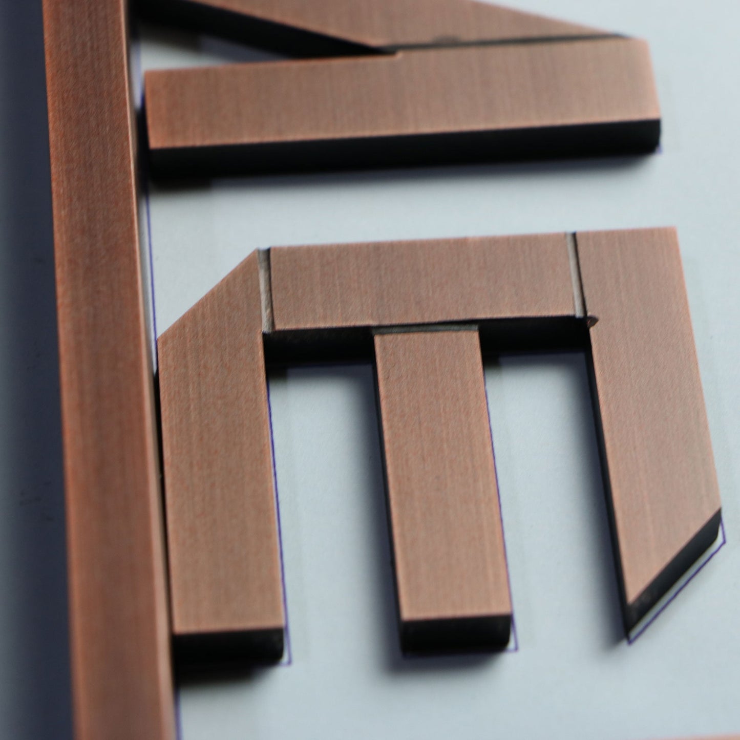 Brushed copper vintage metal door signage letters 3D non illuminated letters signs for advertising customized