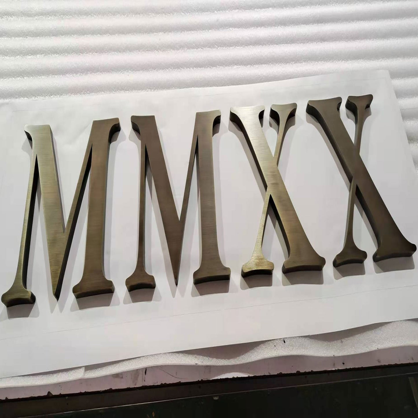 Brushed Vintage Metal Non Illuminate Signage Letters Customized Brass Channel letters Signs
