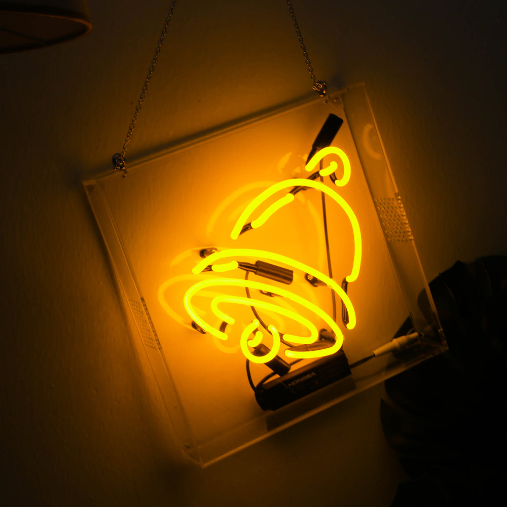 Yellow ring neon sign for decoration,wall hanging glass neon tube sign in box