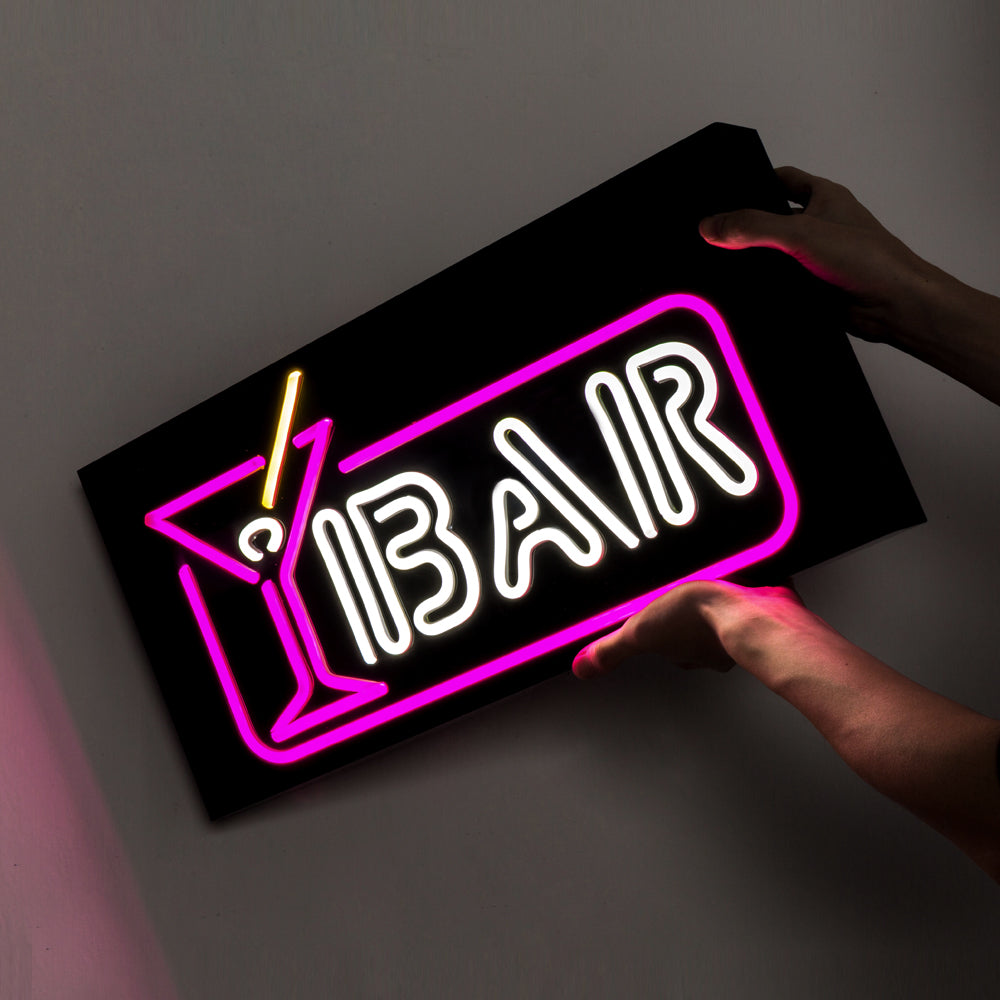 BAR neon box sign,table box led neon flex sign,neon signs for sale, faux Neon Signs