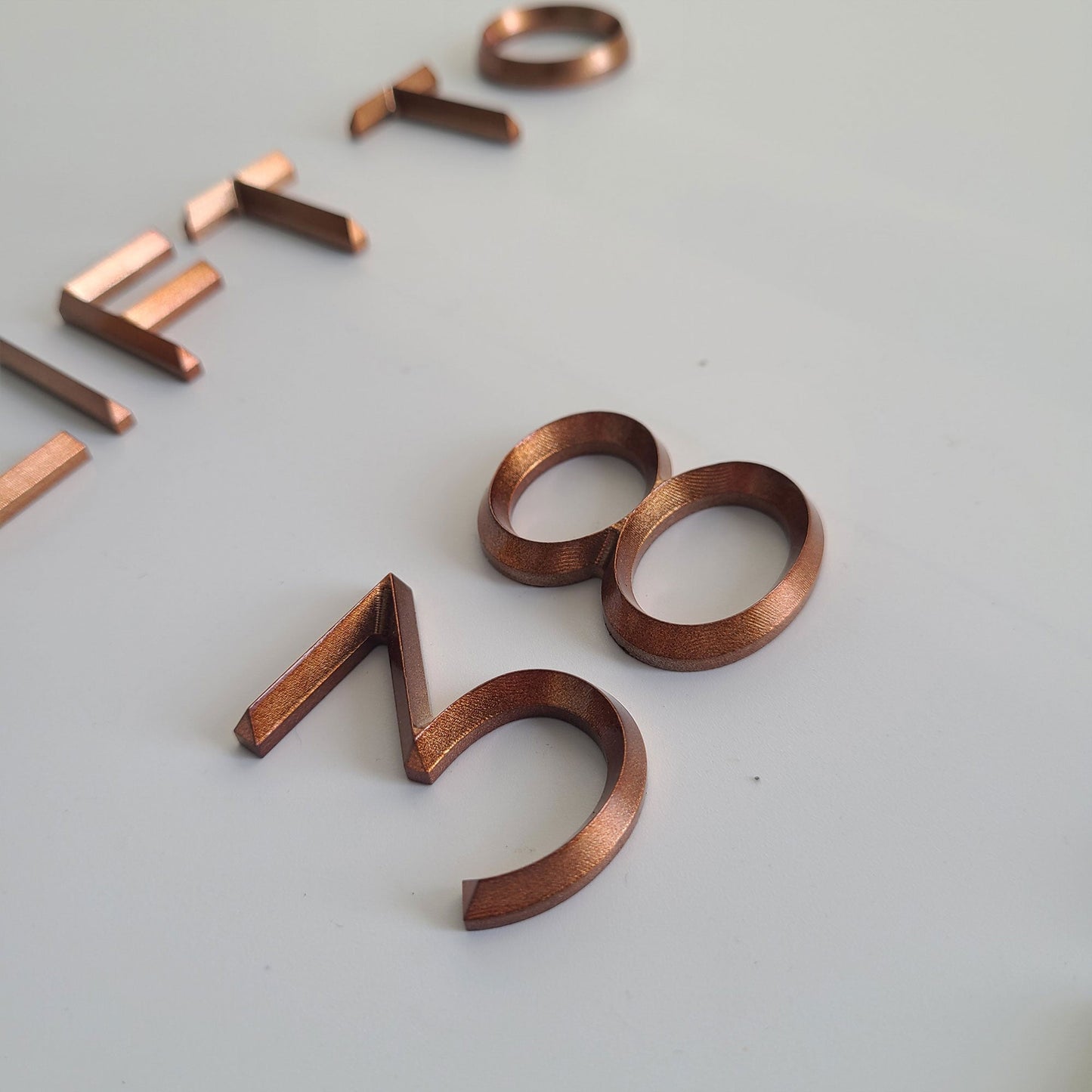 3D engraved stainless steel letters solid cut metal alphabet sign office indoor wall art letters with beveled finish
