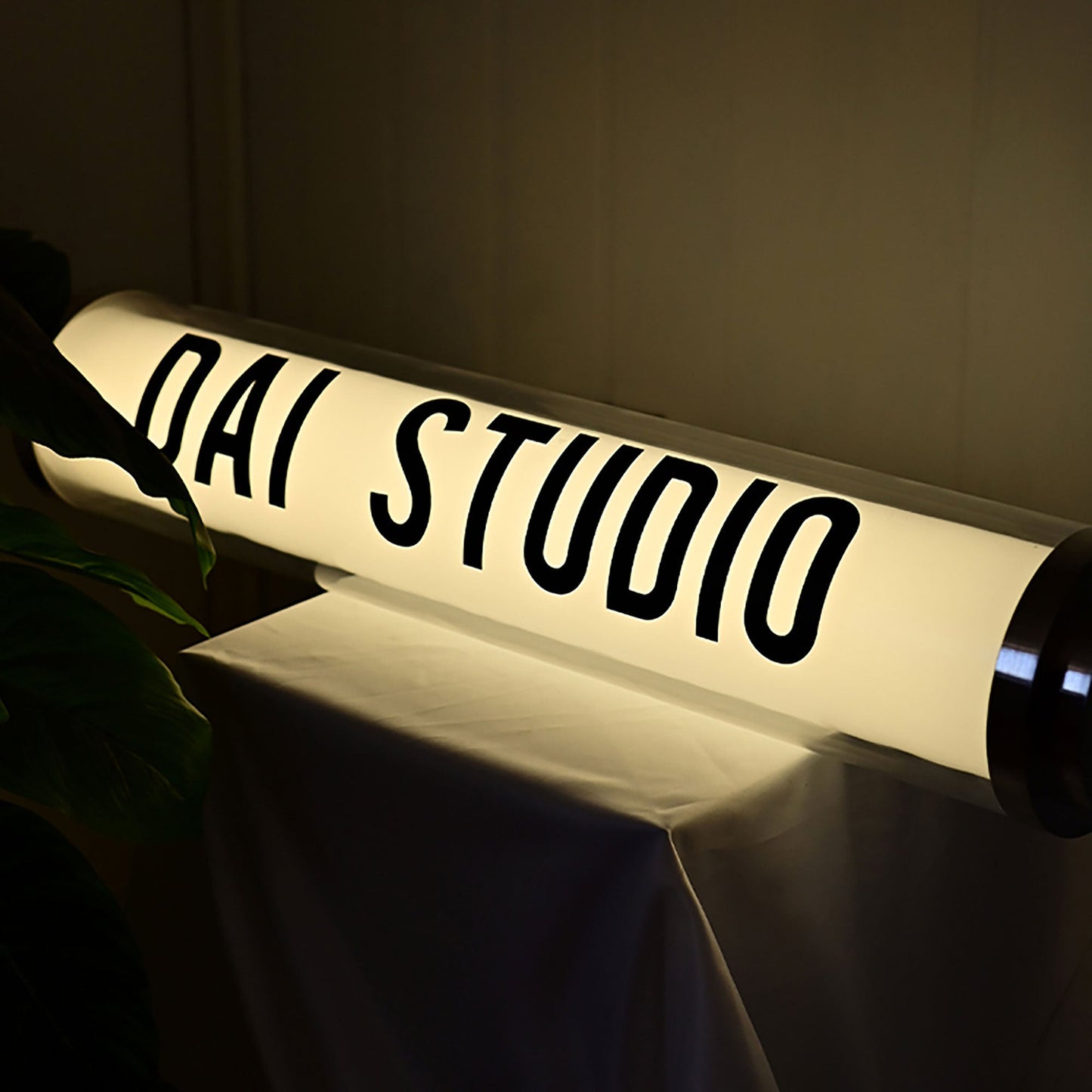Custom hanging round tube lightbox sign outdoor acrylic led lightbox for store, bar, coffee shop