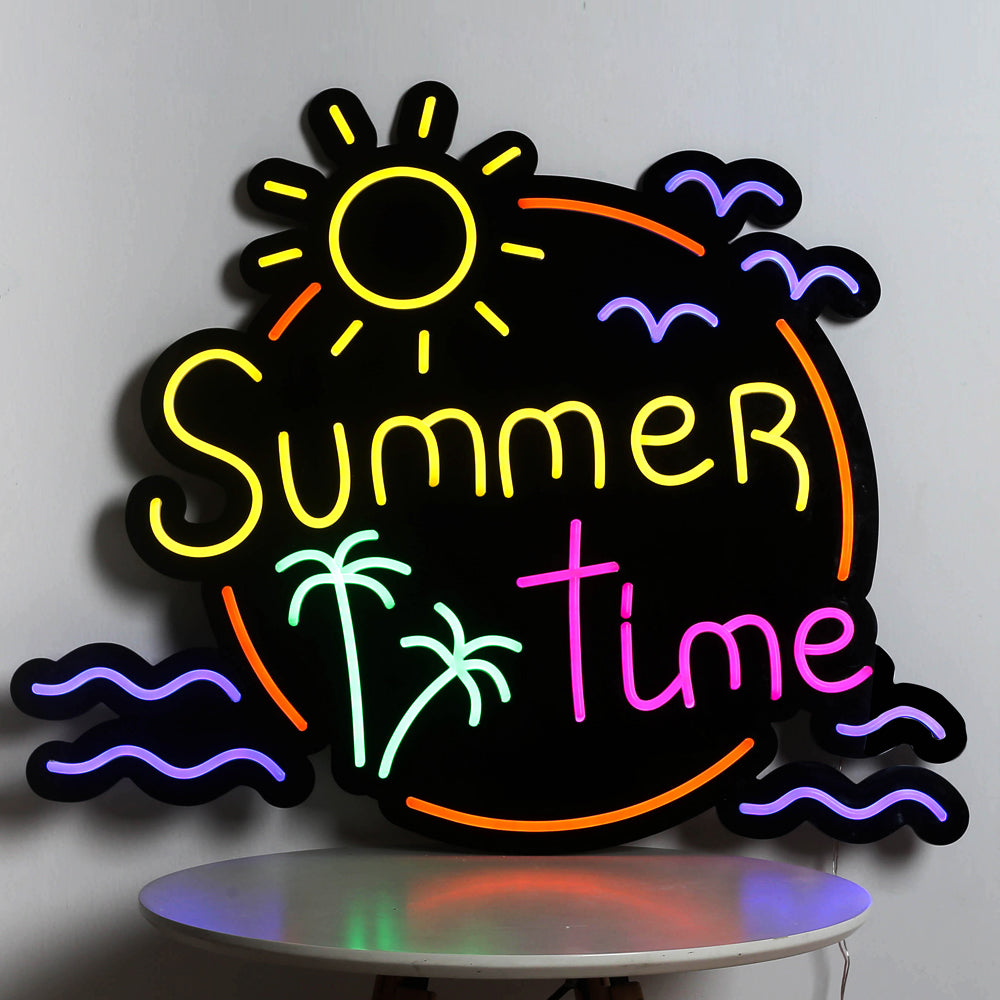 "Summer time"neon sign with black backboard,led flexible neon sign