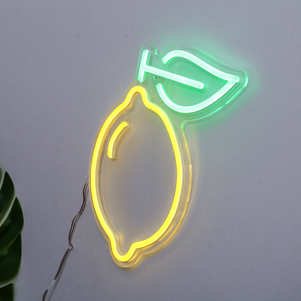"Lemon" neon sign, led neon sign board,flex neon sign for fruit shop