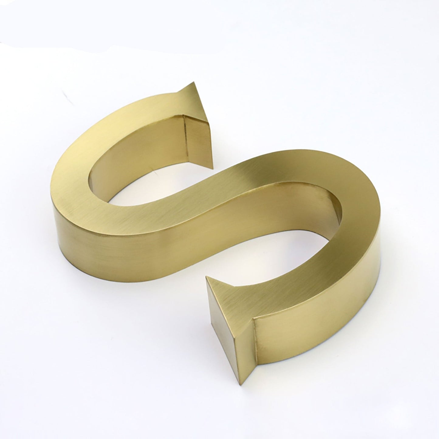3D Metal Logo Gold Coated Stainless Steel Channel Letters For Indoor Office Company Wall Signs
