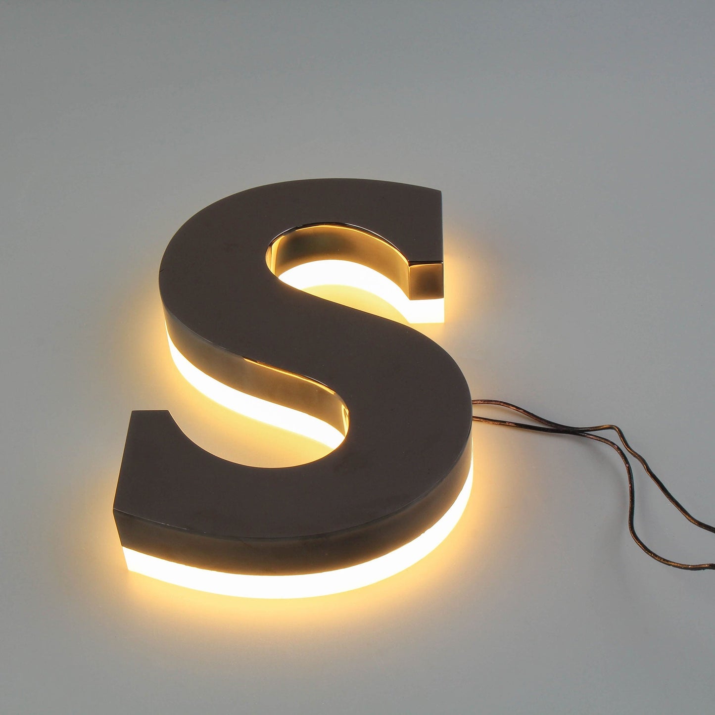 Custom Stainless Steel Backlit Alphabet Lettering Signs LED Halo Lit Channel Letters Sign
