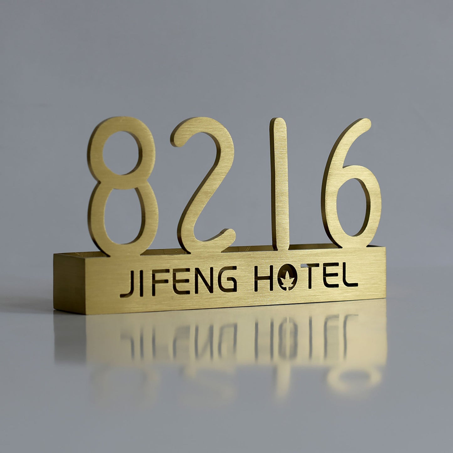 Free standing solid gold metal letters stainless steel company reception sign house numbers