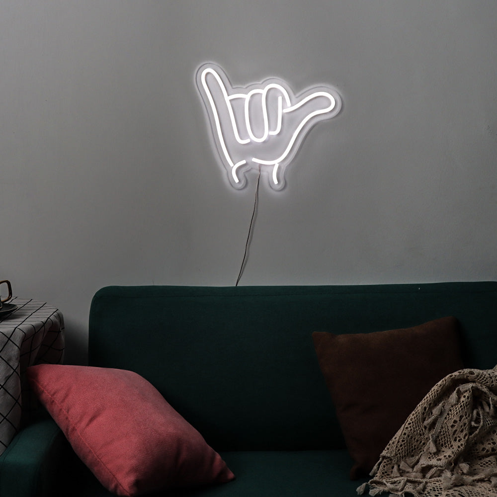 finger gesture led neon sign, led neon board for kids,white lighting faux neon