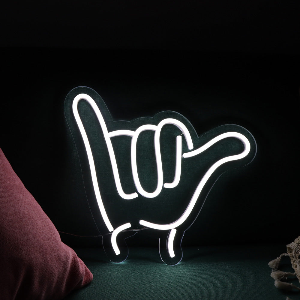 finger gesture led neon sign, led neon board for kids,white lighting faux neon