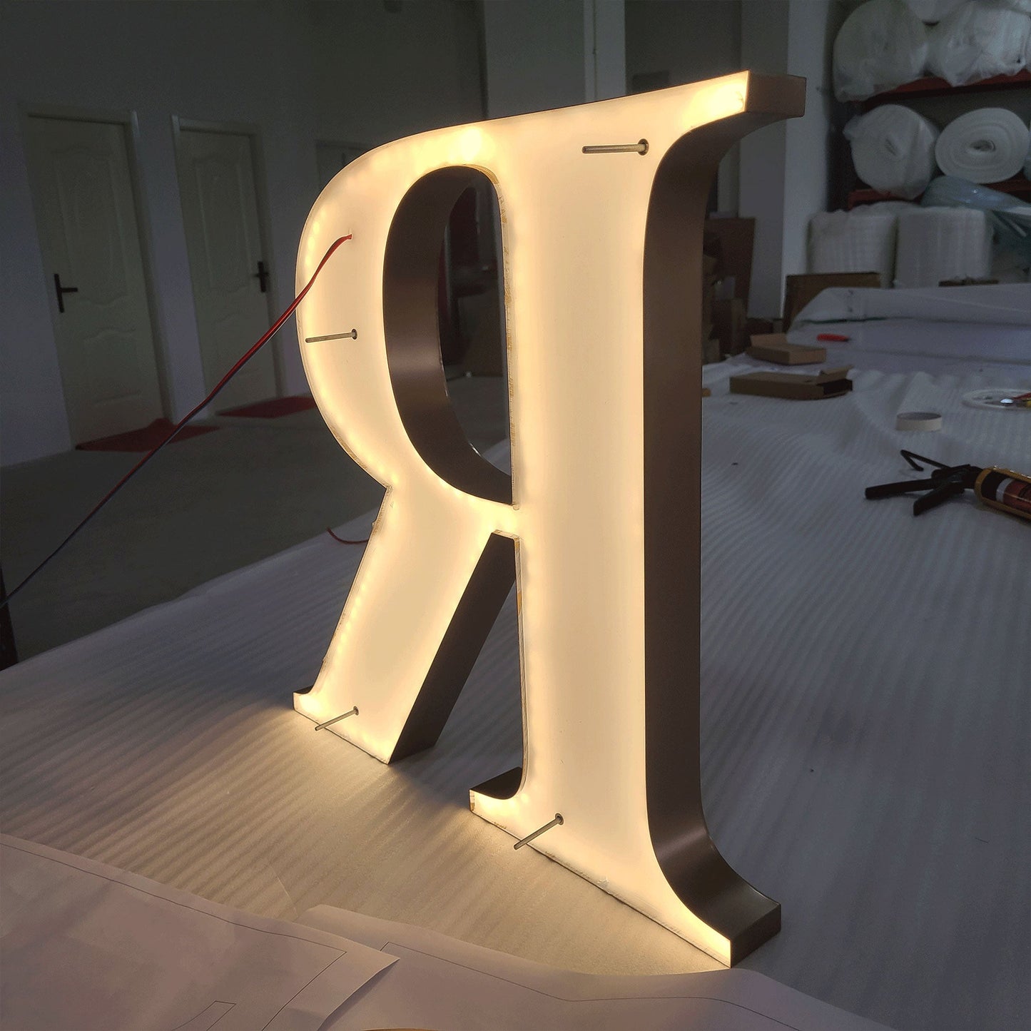 Led Channel Letters Outdoor Store Front Signage 3D Stainless Steel Logo Sign Halo Lit Electronic Illuminated Signs