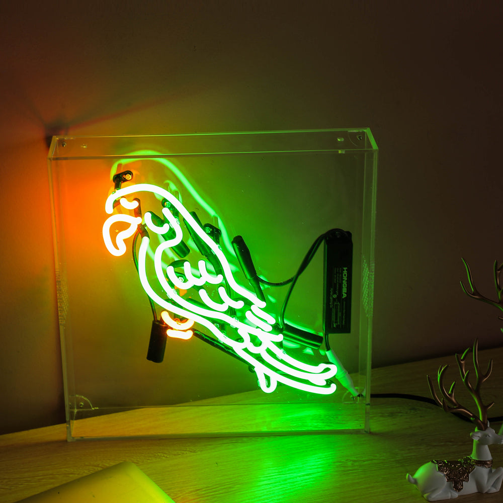parrot bird neon sign,home decoration neon sign,glass neon tube sign in box