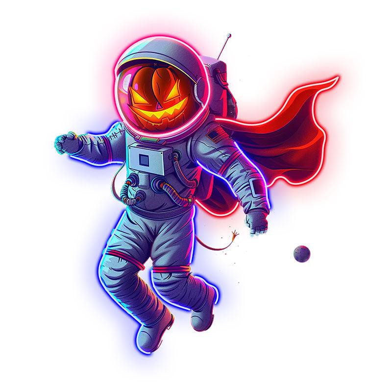 Astronaut Pumpkin Helmet LED Neon signs| Red Cloak Astronaut Decoration Lights | Creative Night Lights | Home Party Decoration