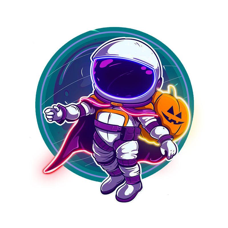 Astronaut and Pumpkin Good Friends LED Neon signs | Blue Glass Bubble Background Decoration Light | Creative Home Night Lights