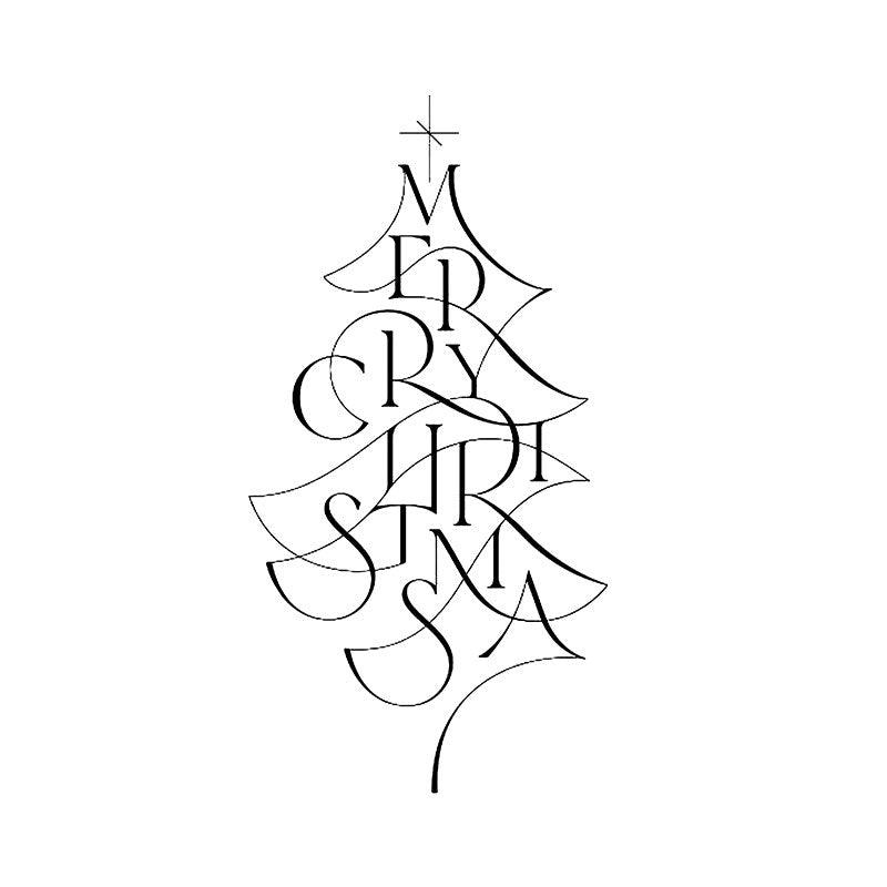 Alphabet Composition Christmas Tree LED White Strip Lights | Creative Holiday Decoration Lights neon signs | Home Christmas Ambiance Lighting