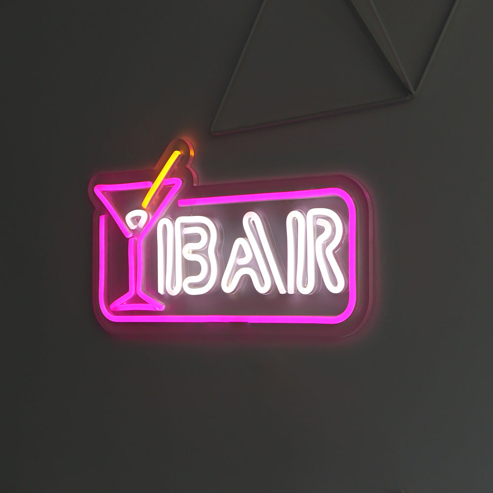 "BRA"and "cocktail glass" led neon sign, led neon board for BAR