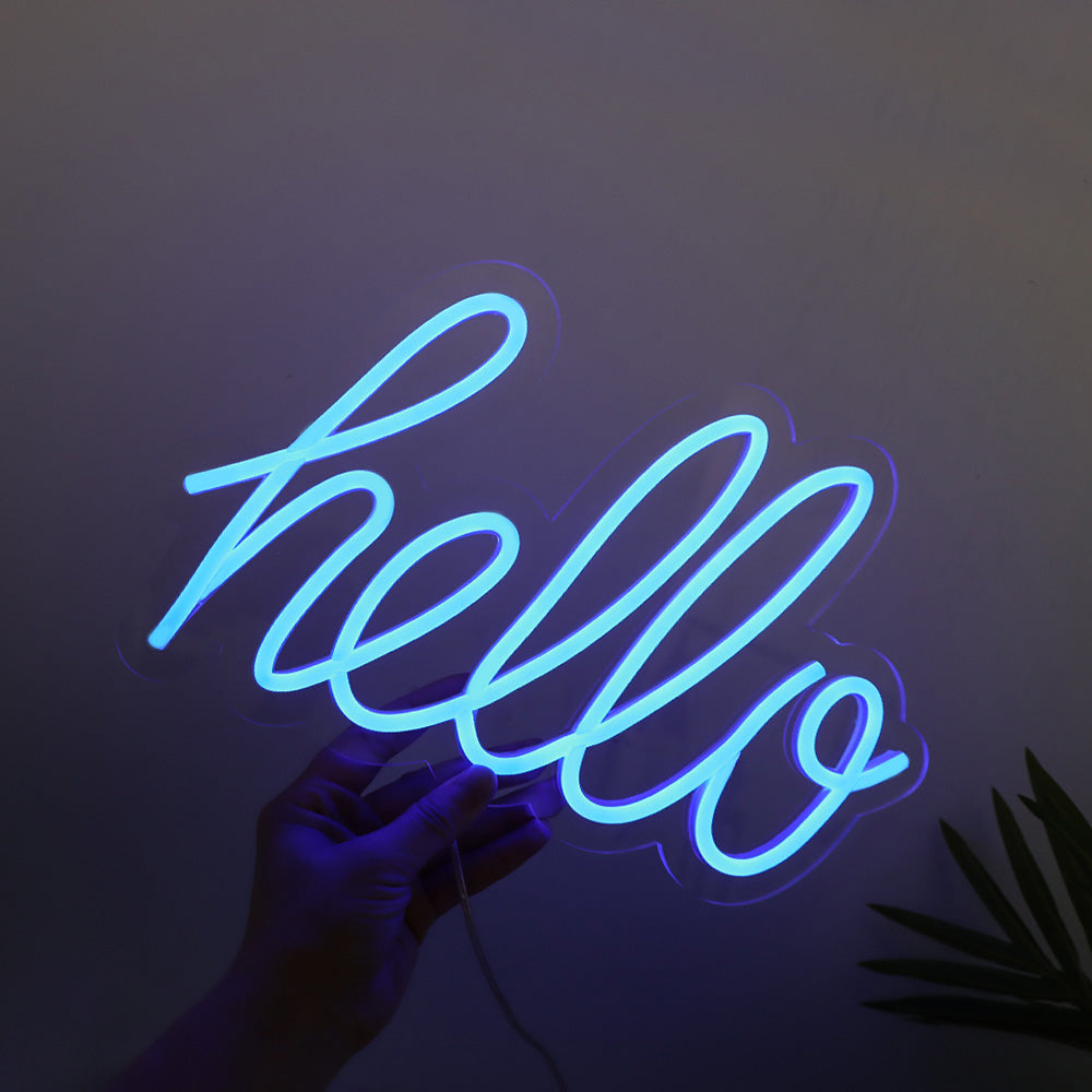 "Hello" flexible neon sign, led neon board signage,wall hanging sign