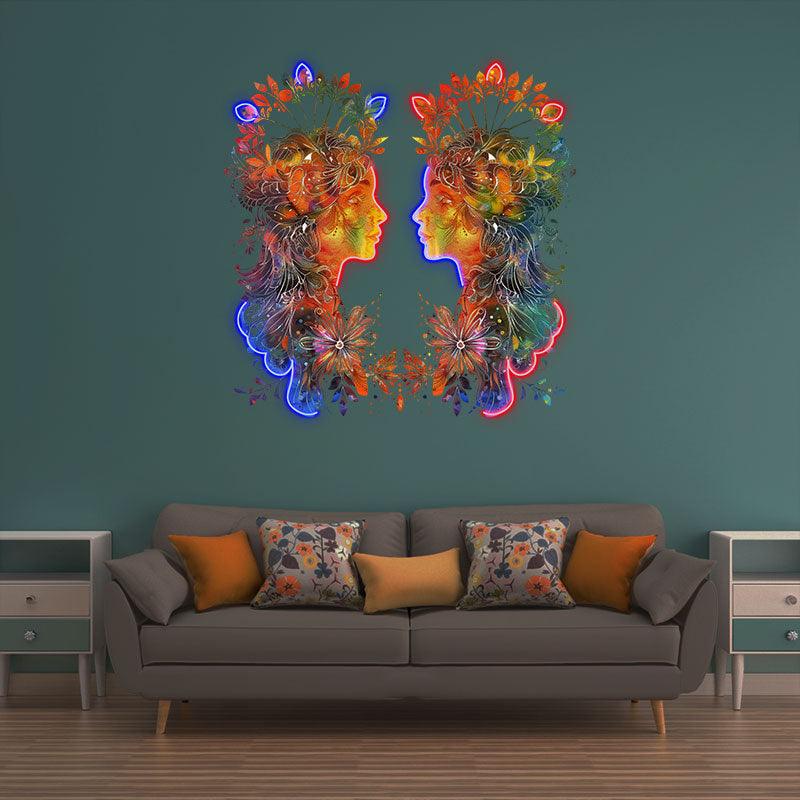 Gemini Neon signs Light - Playful LED Zodiac Sign Decor for Home, Perfect Gift for Gemini Lovers, Versatile and Fun Wall Art