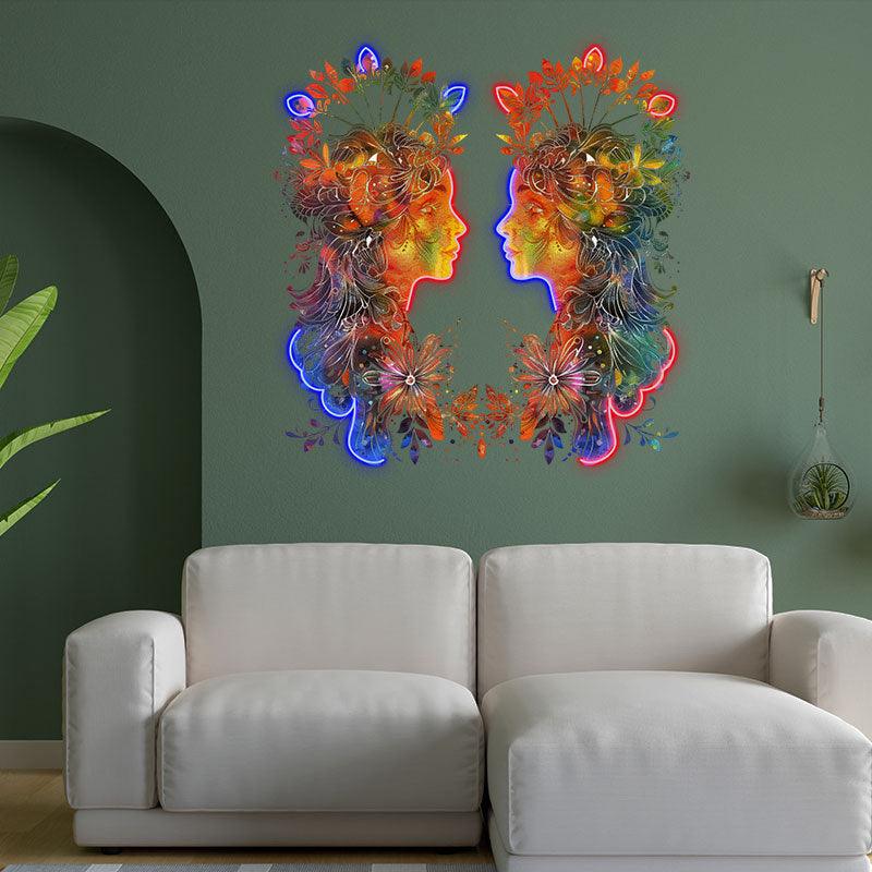 Gemini Neon signs Light - Playful LED Zodiac Sign Decor for Home, Perfect Gift for Gemini Lovers, Versatile and Fun Wall Art