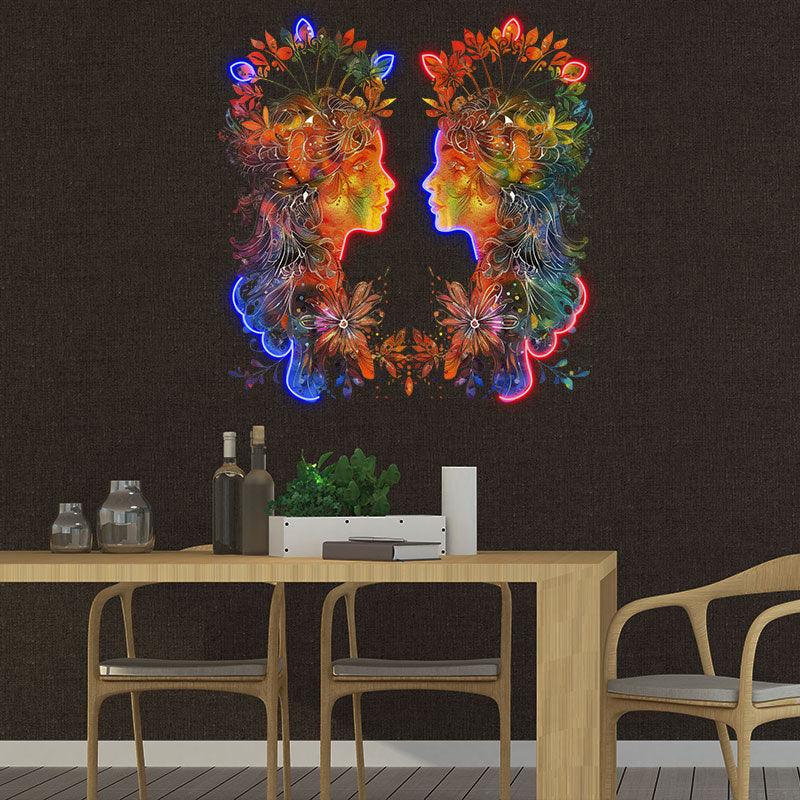 Gemini Neon signs Light - Playful LED Zodiac Sign Decor for Home, Perfect Gift for Gemini Lovers, Versatile and Fun Wall Art