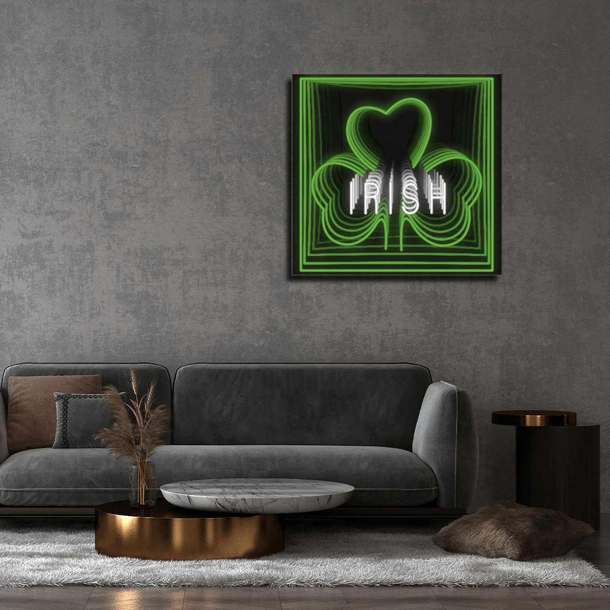 Irish Three Leaf Clover Infinity Neon Sign