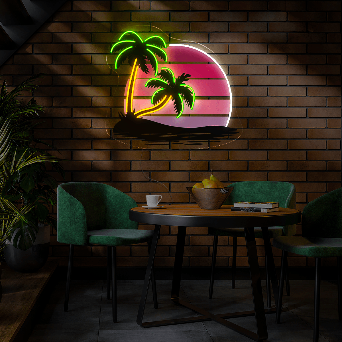 Retro Vintage Style Tree Artwork Led Neon Sign
