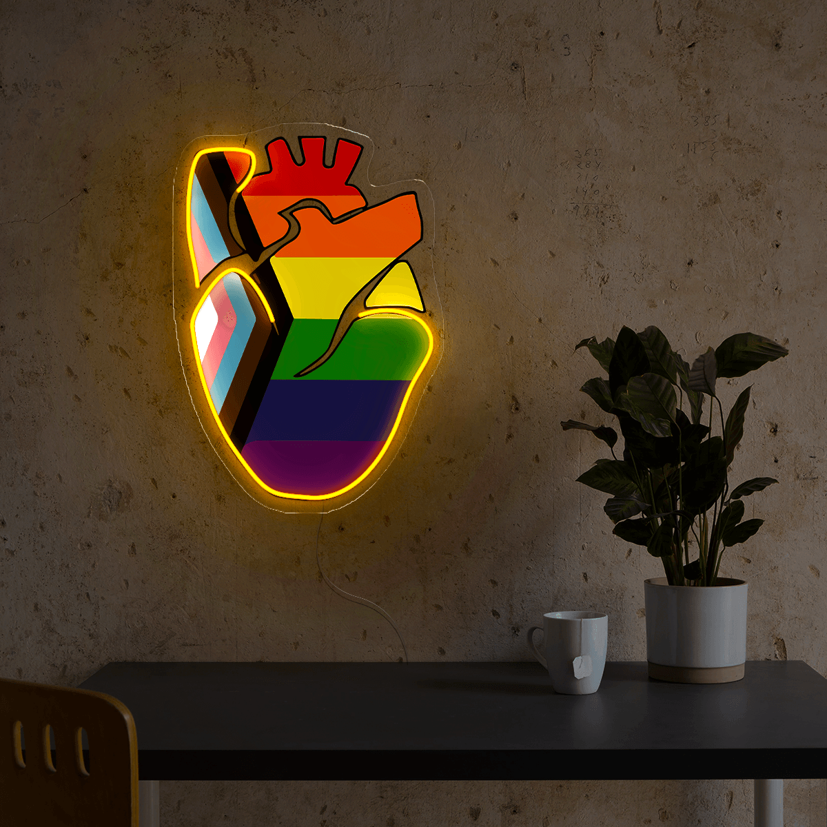 LGBT Human's Right Heart Artwork Neon Sign