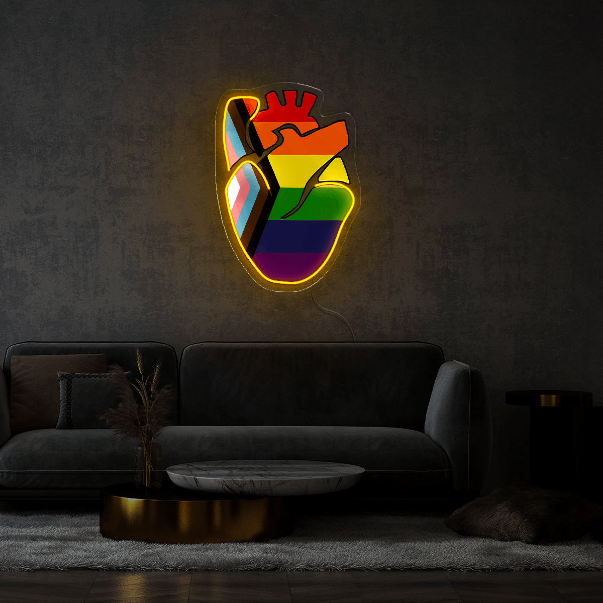 LGBT Human's Right Heart Artwork Neon Sign