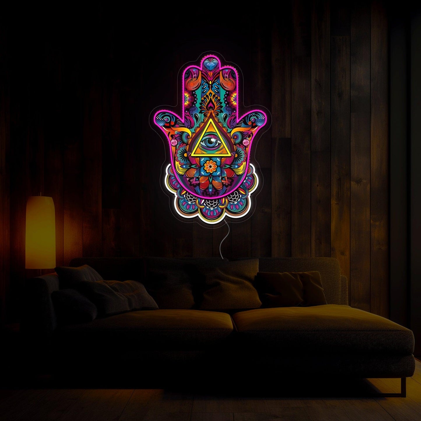 Hamsa Hand Artwork Neon Sign