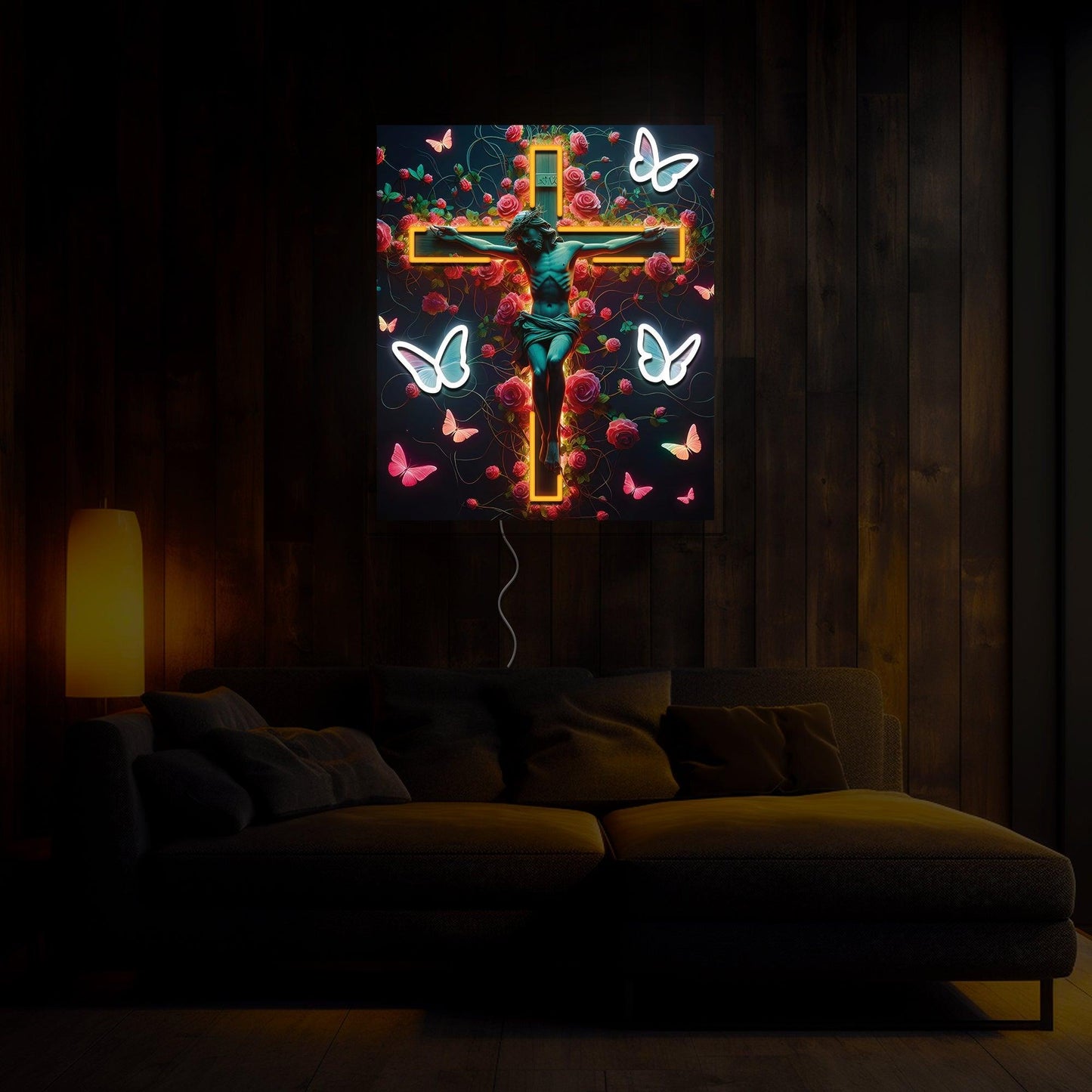 I Only Kneel For One Man And He Died On The Cross Neon Sign