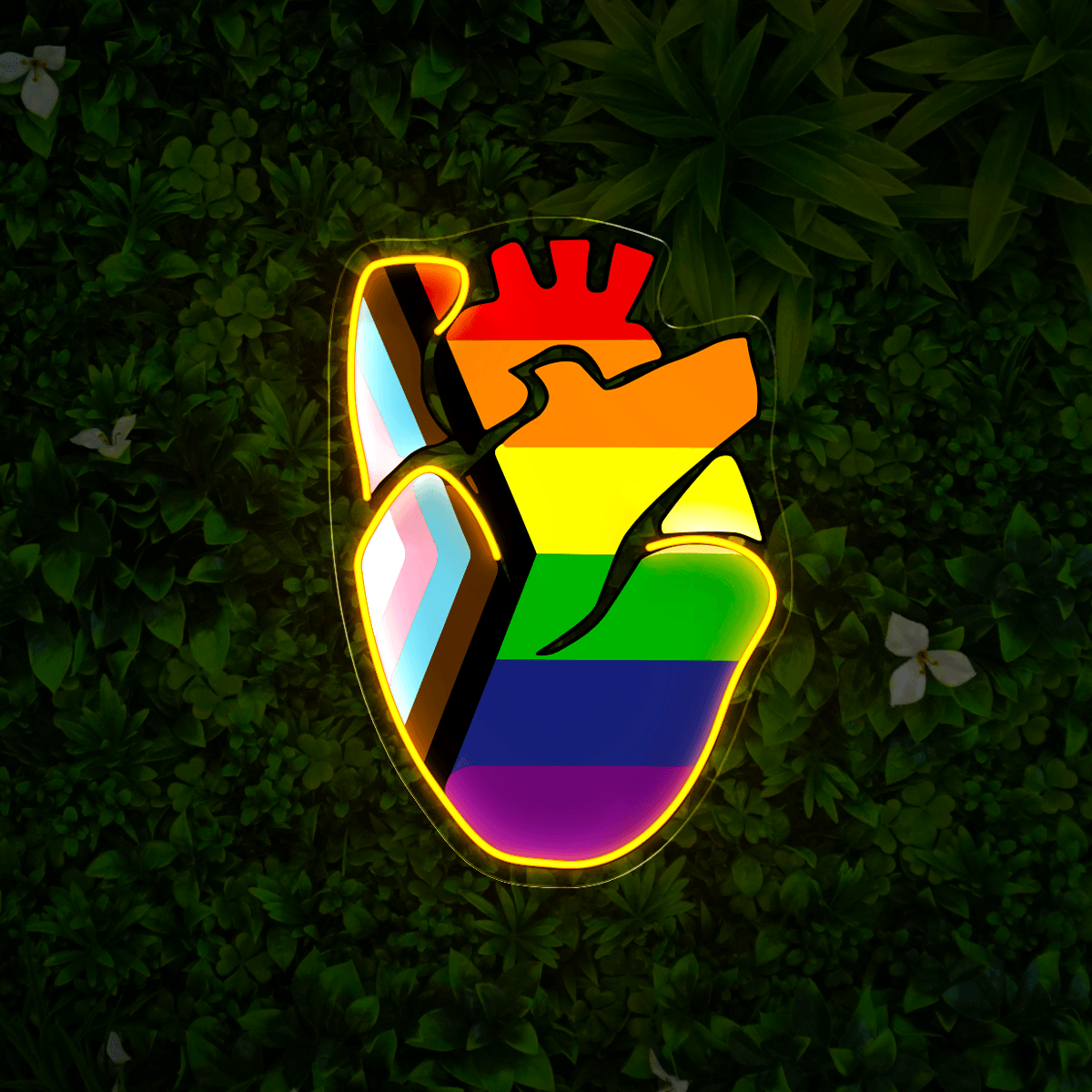 LGBT Human's Right Heart Artwork Neon Sign