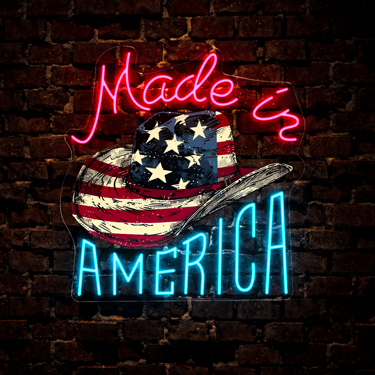Made In America 4th of July Artwork Neon Sign