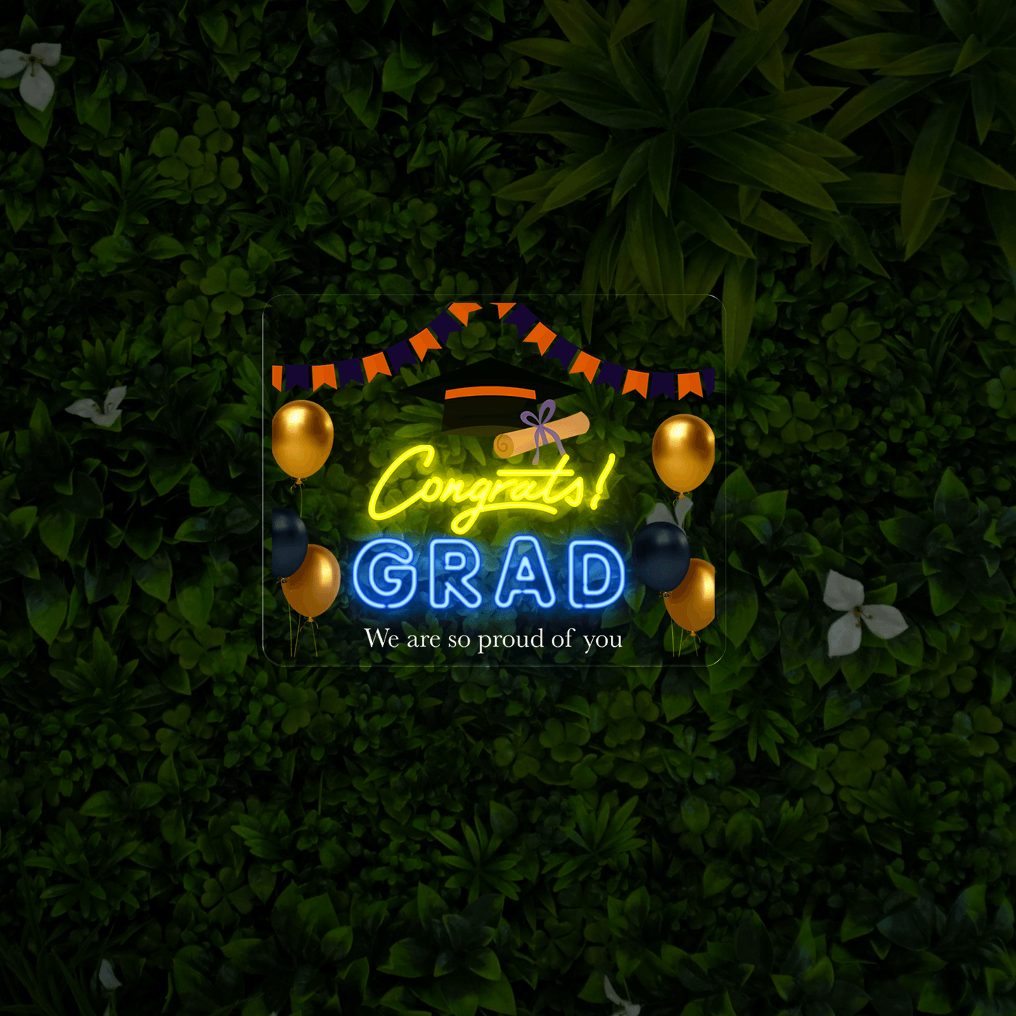 Glow Graduation Party Banner Artwork Neon Sign