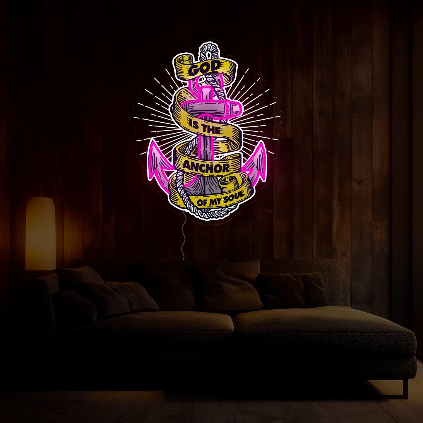 God Is The Anchor Of My Soul Artwork Neon Sign