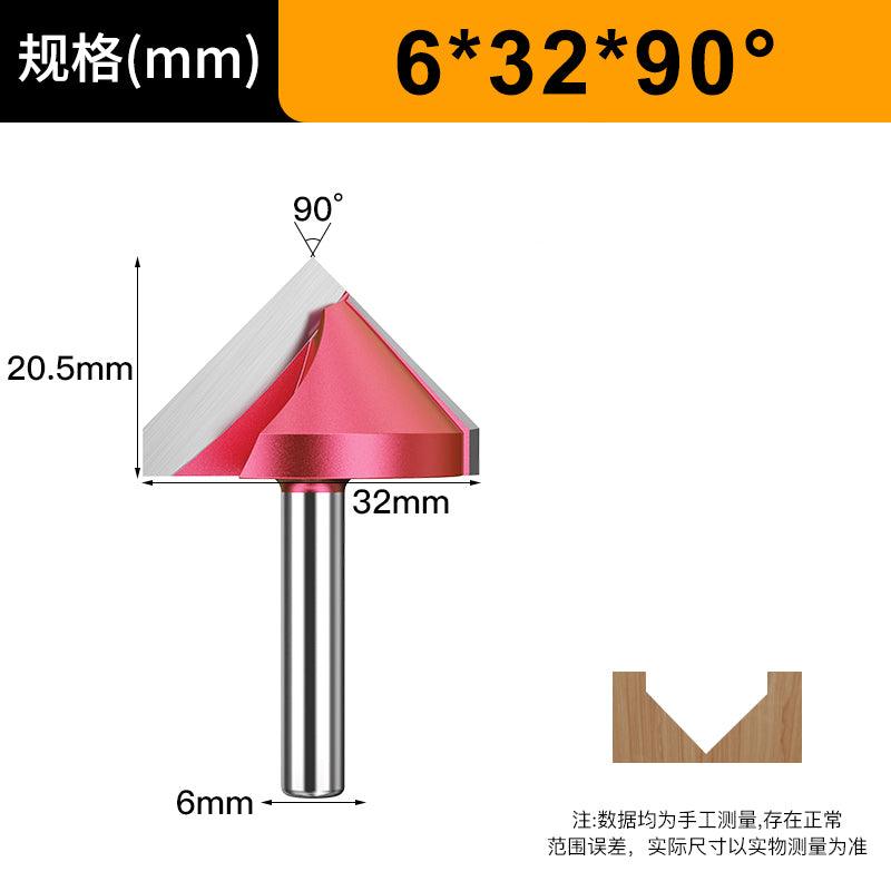 6mm Woodworking V-Groove Bit 60° Chamfering Triangle Slotting 90° CNC Router 1/2 Shank 3D Engraving Bit