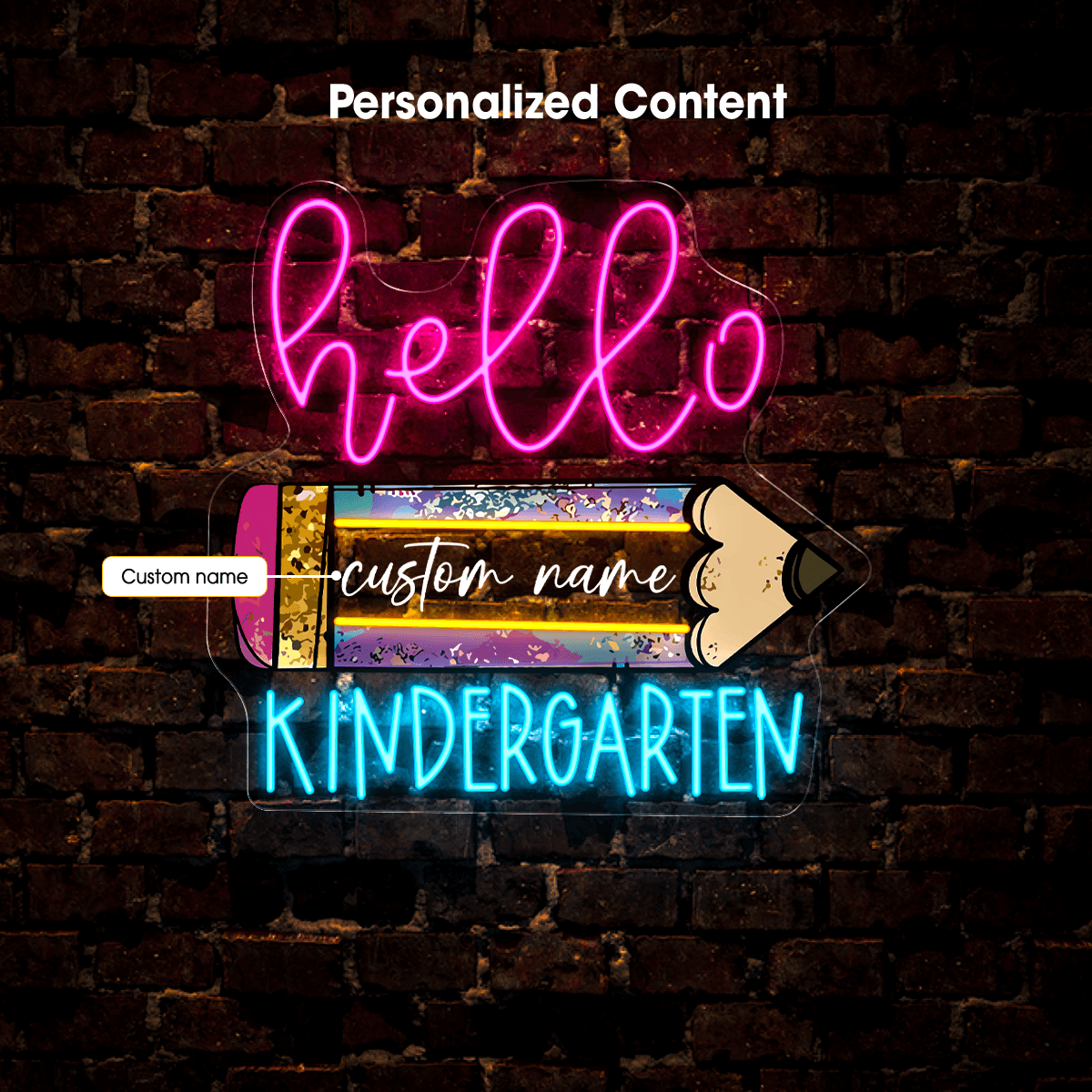 Hello Pencil Kindergarten Led Neon Sign